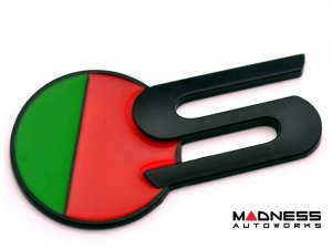 Jaguar Custom Emblem - S Sport - Satin Black Finish - Green/ Red